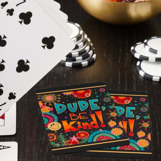 Baralho Cara Colorido Engraçado Seja Feliz (Criador carregado)