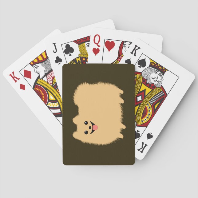 Baralho Cara macia bonito Pomeranian (Verso)