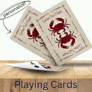 Baralho Caranguejo Vermelho Origami Asiático no Nome Perso