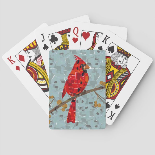 Baralho Cardinal Vermelho, o pássaro do Natal (Verso)