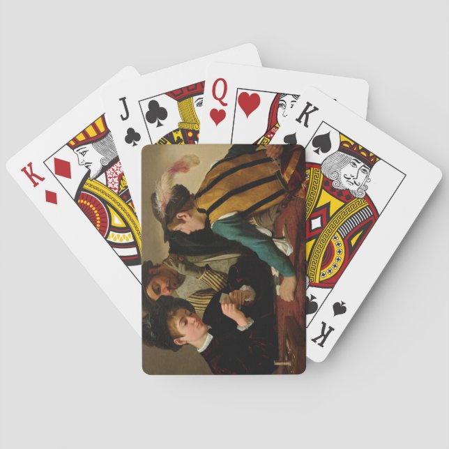 Baralho Cardsharps, 1595 por Caravaggio (Verso)