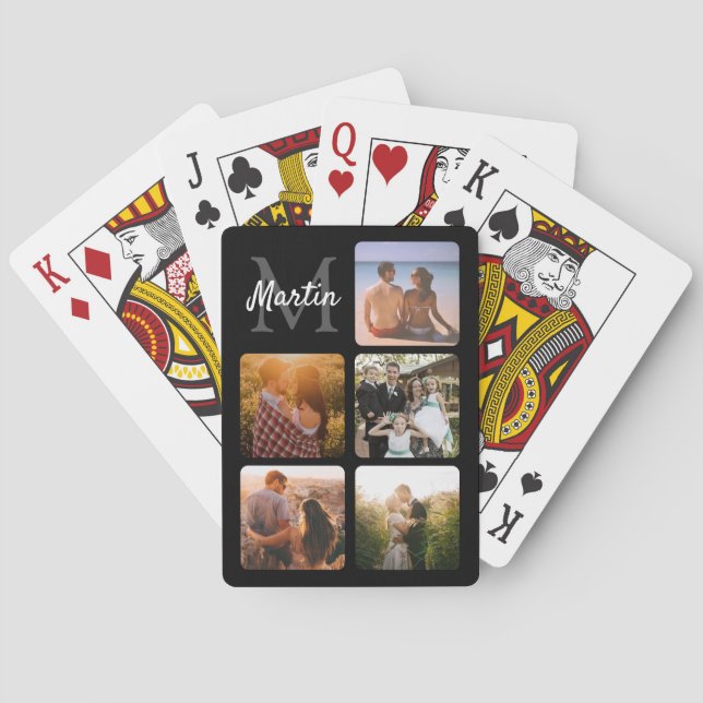 Baralho Carregar monograma de fotos (Verso)