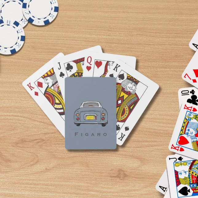Baralho Carro Nome Lapis Cinza FIgaro Cartões (Figarations Lapis Grey Figaro Car Playing Cards with space for your name)