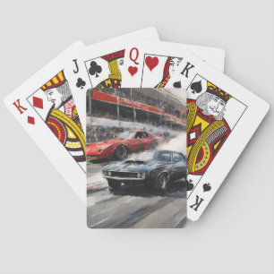 Baralho Carros de músculo vermelho e preto