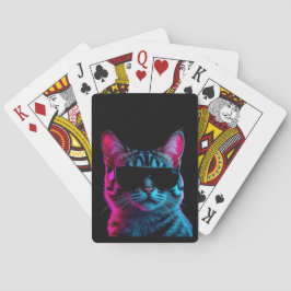 Baralho Cartão de jogo vibrações de gato neon