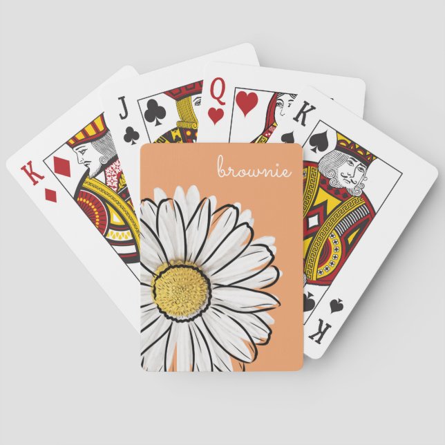 Baralho Cartão de Poker Floral Rosa e Laranja Personalizad (Verso)
