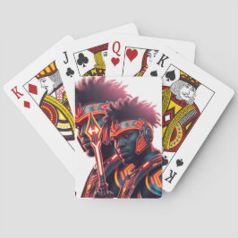Baralho Cartão de Poker Neon Warrior Afrofuturístico