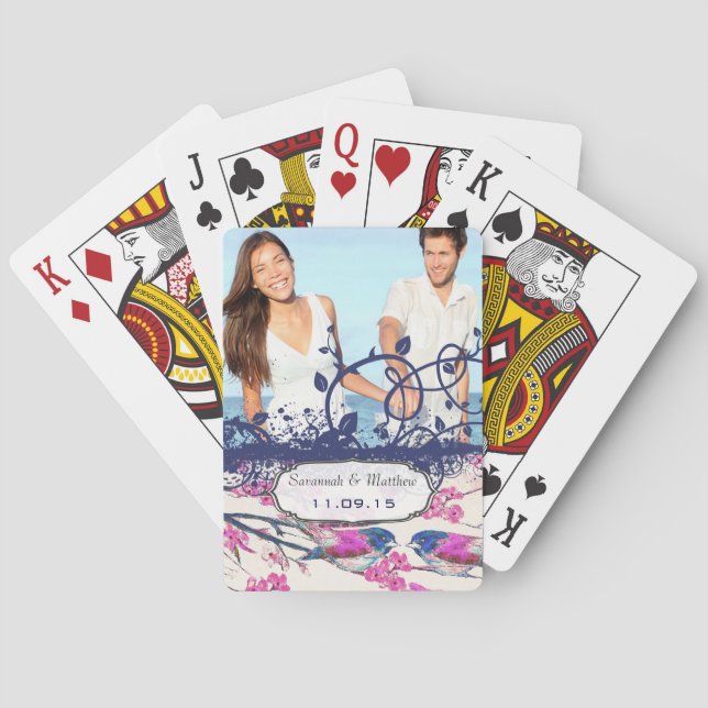 Baralho Cartão de Reprodução de Casamentos de Aves de mari (Verso)