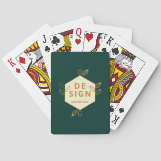 Baralho Cartão “DE SIGN” verde escuro com floral dourado