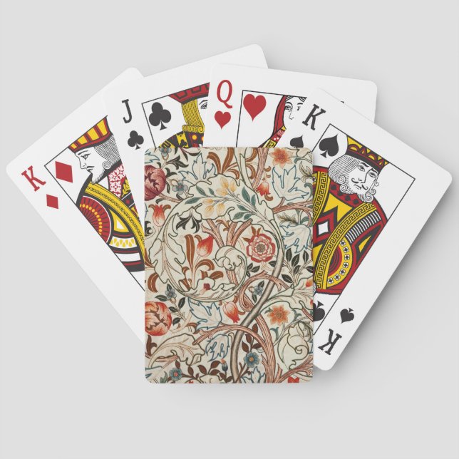 Baralho Cartão floral de design William Morris (Verso)