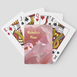 Baralho Cartão personalizado - adicione seu nome rosa rosa