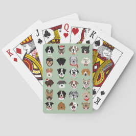 Baralho Cartão-postal do rosto de cachorro natalino