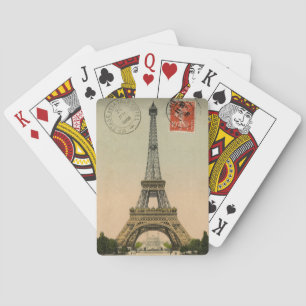 Baralho Cartão postal Vintage French Chic Eiffel Tower Pa