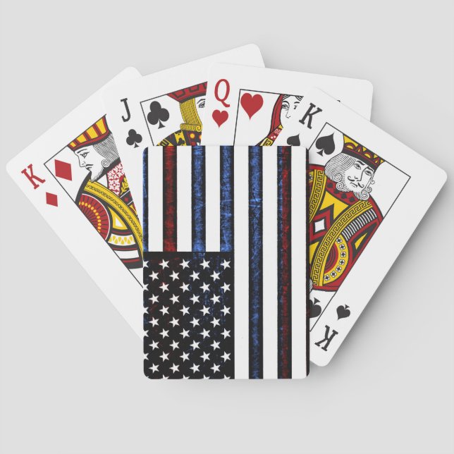 Baralho Cartas Azuis Vermelhas Patriotas do Bandeira Ameri (Verso)