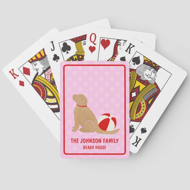 Baralho Cartas Clássicas de Jogar Cachorro Rosa da Sea Lif (Verso)