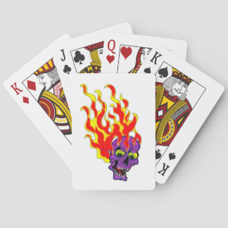Baralho Cartas Clássicas de Jogar Caveira Flamejante