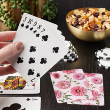 Cartas Clássicas de Jogar com Flores Rosas