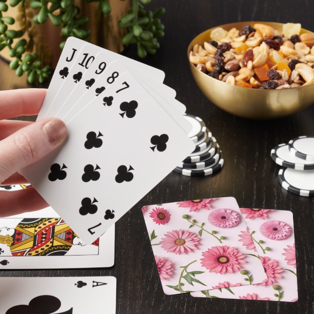 Baralho Cartas Clássicas de Jogar com Flores Rosas (In situ)