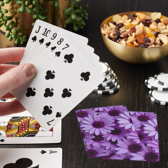 Baralho Cartas Clássicas de Jogar com Flores Roxas (In situ)