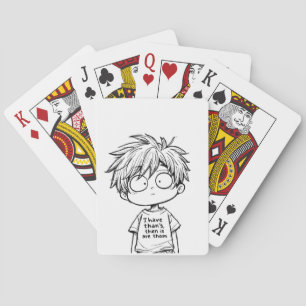 Baralho Cartas Clássicas de Jogar com Garoto Anime Chibi E