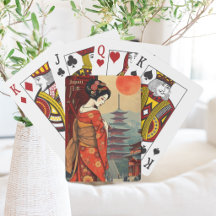 Cartas Clássicas de Jogar Geisha Maiko do Japão