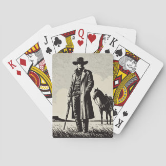 Baralho Cartas Clássicas de Jogar Pistoleiro Caubói Vintag