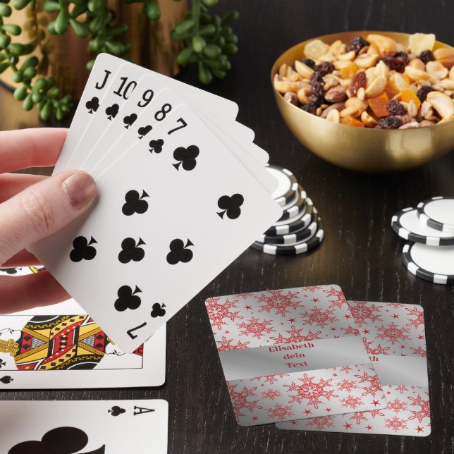 Baralho Cartas Clássicas de Jogar prata e vermelho (In situ)