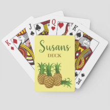 Cartas Clássicas de Jogo com Design de Abacaxi