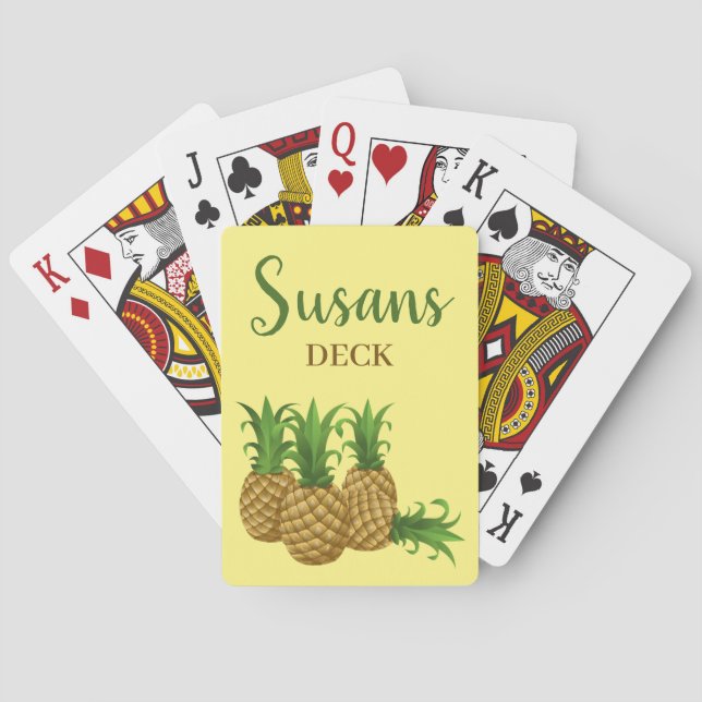 Baralho Cartas Clássicas de Jogo com Design de Abacaxi  (Verso)