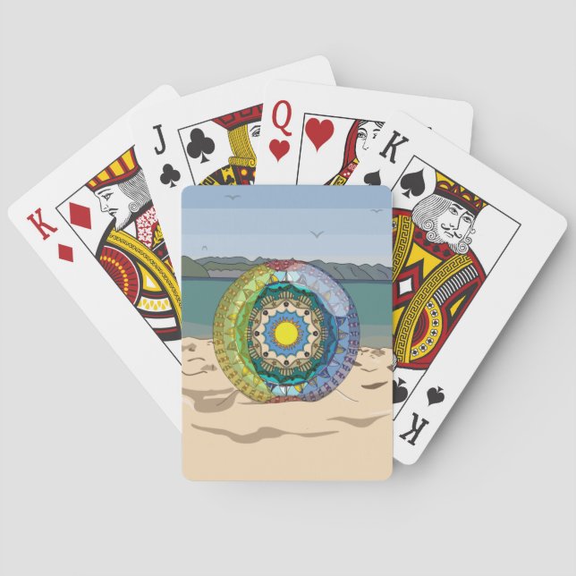 Baralho Cartas Clássicas de Verão Ensolarado (Verso)