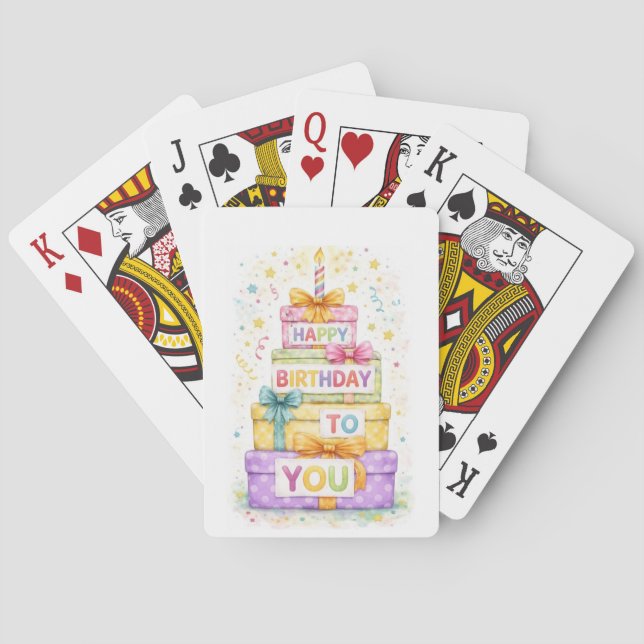 Baralho cartas de aniversário felizes (Verso)