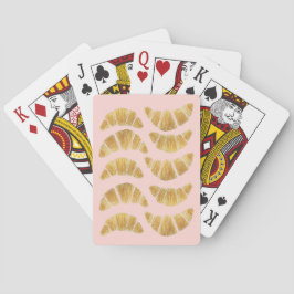 Baralho Cartas de Baralho: Croissant Rosa Aquarela 