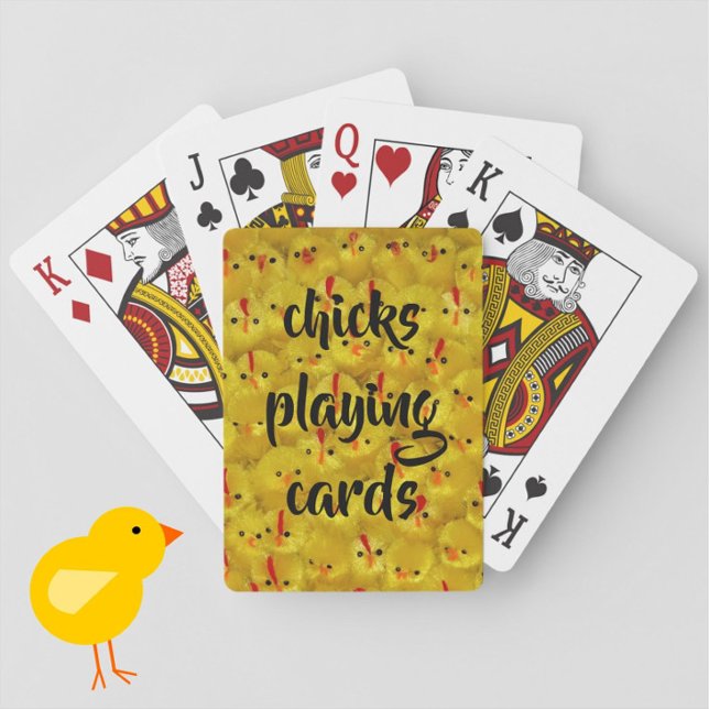 Baralho "Cartas de Chicks Jogo" Padrão Amarelo Divertido e (Fun for gals' games night or a bachelorette party!)