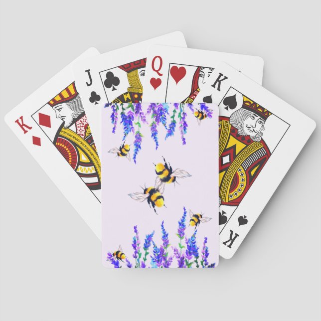 Baralho Cartas de Flores de Primavera e Abelhas (Verso)