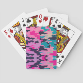 Baralho Cartas de Jogador Neon Pastel Camufladas Vibrantes