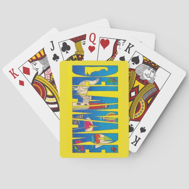 Baralho Cartas de Jogar Amarelas de Delaware (Verso)