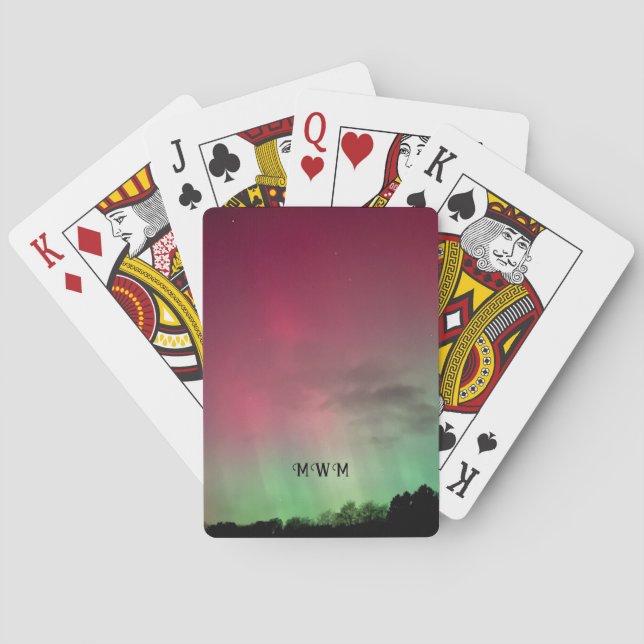 Baralho Cartas de Jogar Aurora com Estrelas e Iniciais (Verso)