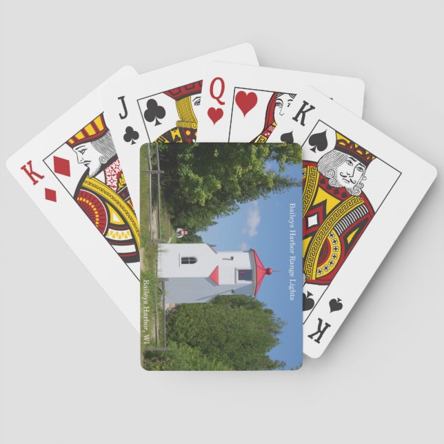 Baralho cartas de jogar Baileys Harbor Range Lights (Verso)