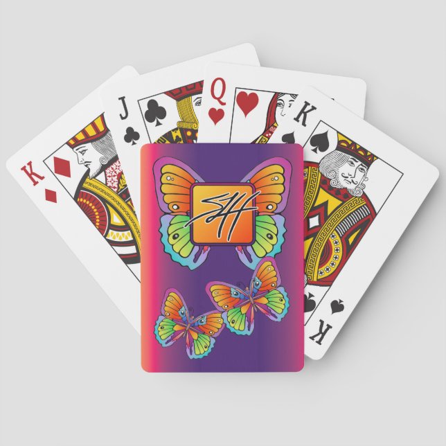 Baralho cartas de jogar borboleta (Verso)