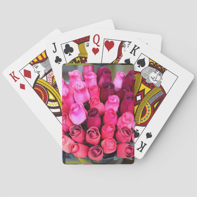 Baralho cartas de jogar bouquet rosa (Verso)