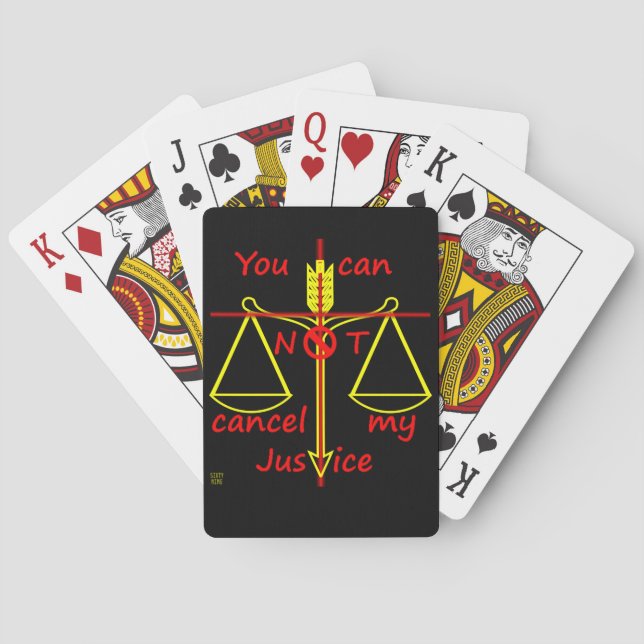Baralho cartas de jogar "CANCEL JUSTICE" (Verso)