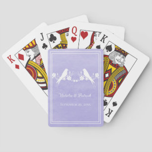Baralho Cartas de Jogar Casamento Floral Lovebird Roxo