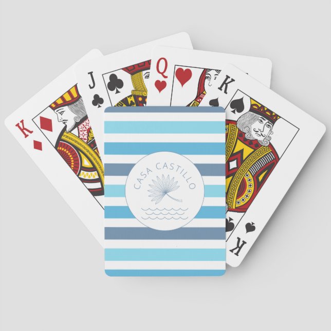 Baralho Cartas de Jogar Clássicas com Listra Azul Personal (Verso)