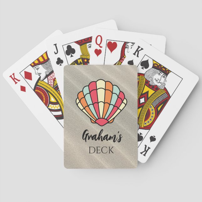 Baralho Cartas de Jogar Clássicas Tema Conchas Marinhas (Verso)