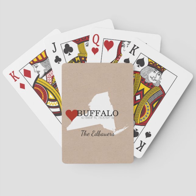 Baralho Cartas de Jogar com Coordenadas GPS Personalizadas (Verso)