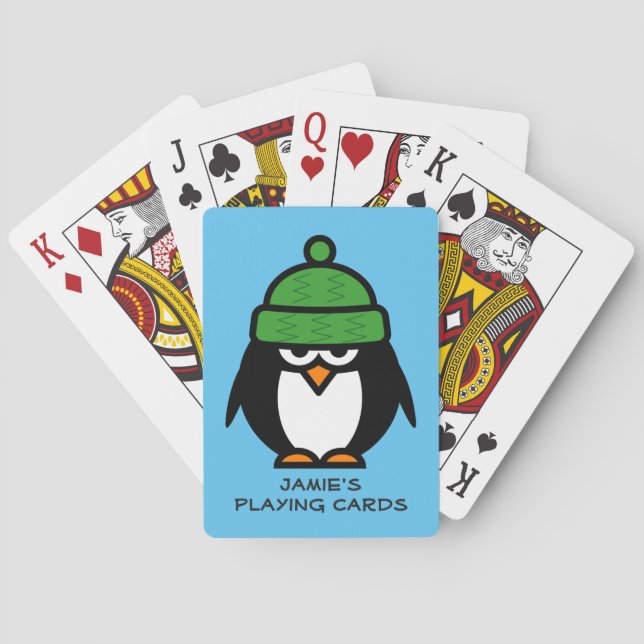 Baralho Cartas de jogar com design de pinguim personalizad (Verso)