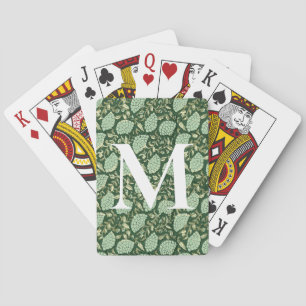 Baralho Cartas de Jogar com Estampa Floral Verde Monograma