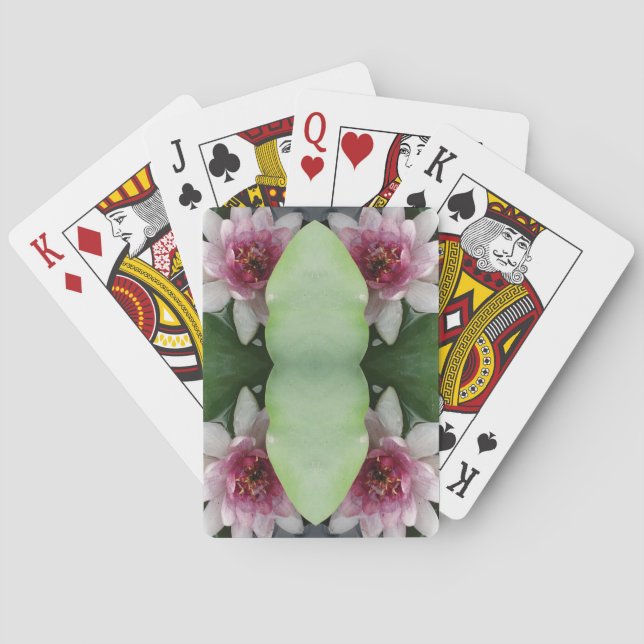 Baralho Cartas de Jogar com Flores de Lótus Rosa (Verso)