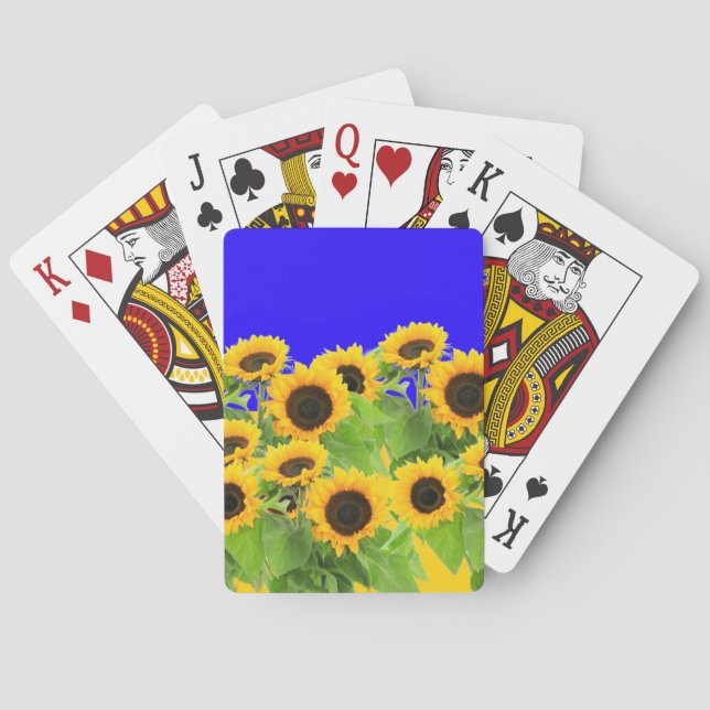 Baralho Cartas de Jogar com Girassóis Amarelos (Verso)