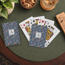 Cartas de Jogar com Monograma e Padrão Floral Colo